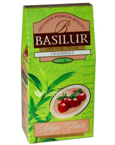 Чай BASILUR Cranberry Журавлина Зелений - Чарівні Фрукти 100 г к/п (4792252933545)