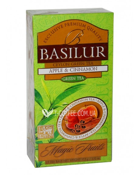 Чай BASILUR Apple Cinnamon Яблуко Кориця - Чарівні Фрукти 25 х 1,5 г (4792252934610)