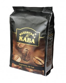 Кава ВІДЕНСЬКА КАВА Espresso De Luxe зернова 500 г (4820000370660)
