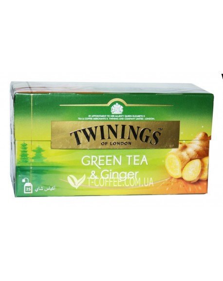 Чай TWININGS Green Tea Ginger Зелений Імбир 25 х 1.6 г (070177173821)