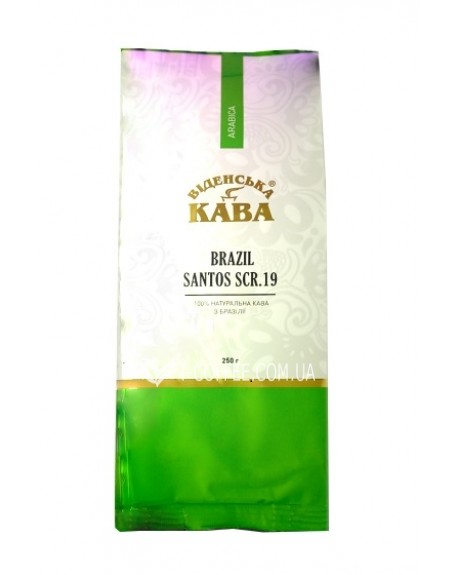 Кава ВІДЕНСЬКА КАВА Арабіка Бразилія Сантос 19 зернова 250 г
