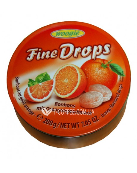 Льодяники FINE DROPS Bonbons Orangen Geschmack Апельсин 200 г (9002859090530)