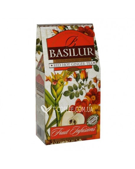 Чай BASILUR Red Hot Ginger Tea Палаючий Імбир - Фруктові Коктейлі 100 г к/п (4792252923881)