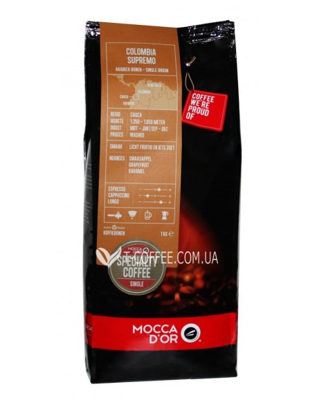 Кава MOCCA D`OR Colombia Supremo зернова 1 кг (8715579008587)