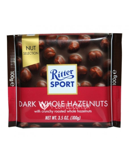 Шоколад RITTER SPORT Dark Whole Hazelnuts Темний Лісовий Горіх 100 г