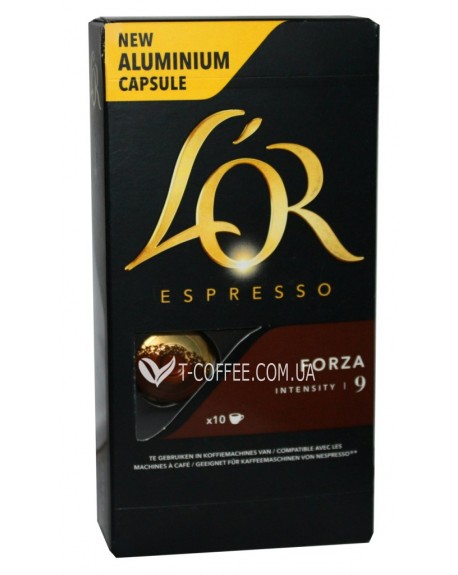 Кава L'OR Nespresso Espresso Forza в капсулах 10 х 5,2 г (8711000357934)