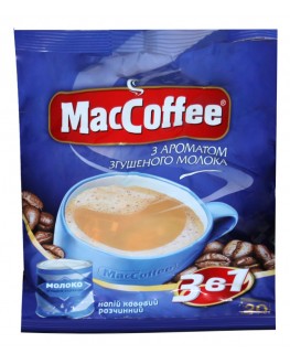 Кава MACCOFFEE 3в1 Condensed Milk Згущене Молоко розчинна 20 х 18 г економ.пак. (8887290145312)