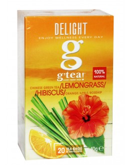 Чай GRACE! Green Tea Lemongrass Hibiscus Зелений чай Лемонграс Гібіскус - Wellness 20 х 2 г (5060207695893)