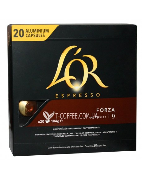 Кава L'OR Nespresso Espresso Forza в капсулах 20 х 5,2 г (8711000360811)