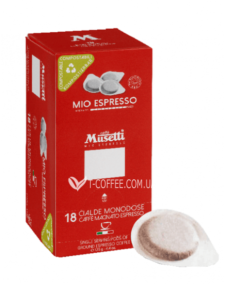 Кава MUSETTI Mio Espresso в монодозах (чалдах, таблетках) 18 х 7 г (8004769255475)