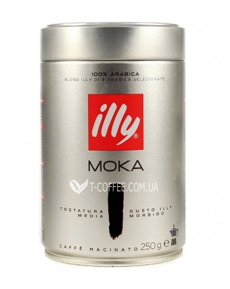 Кава ILLY Moka для турки, гейзерної кавоварки темного обсмажування мелена 250 г ж/б