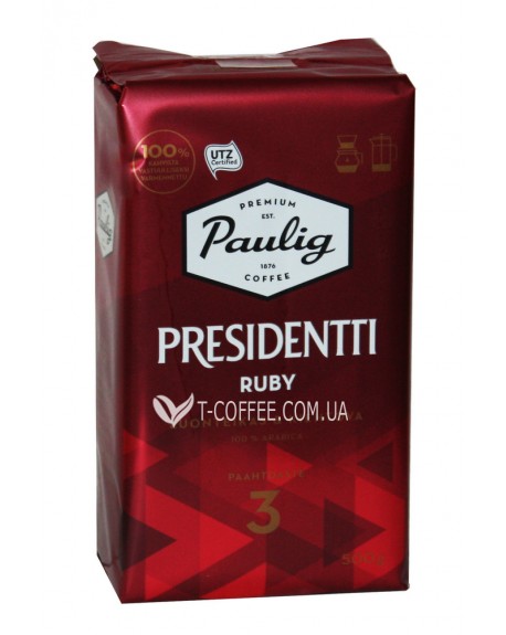 Кава PAULIG Presidentti Ruby мелена 500 г (6411300176724)