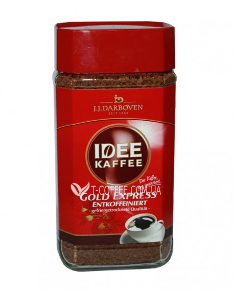 Кава JJ DARBOVEN Idee Kaffee Gold Express Decaffeeinated розчинна 200 г скл. б. (4006581505312)