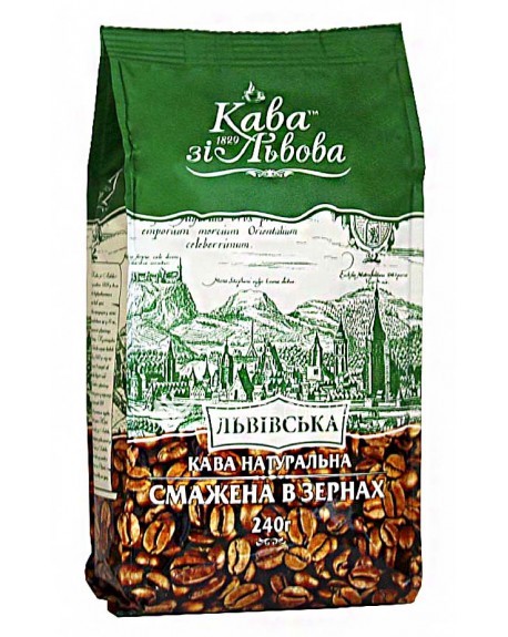 Кофе КАВА ЗІ ЛЬВОВА Львовский зерновой 240 г (4820145620262)