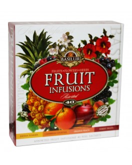 Чай BASILUR Fruit Infusions Assorted - Фруктові Коктейлі Асорті 40 х 1,8 г (4792252935488)