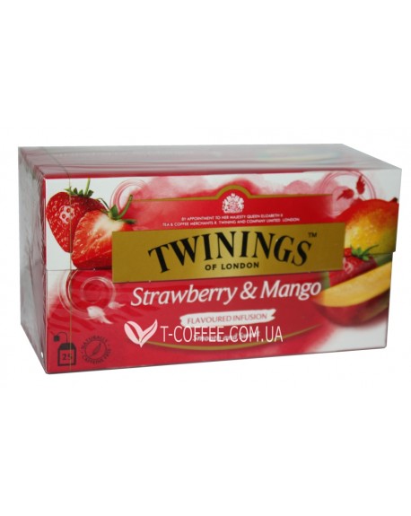 Чай TWININGS Strawberry Mango Полуниця Манго 25 х 2 г (070177083618)