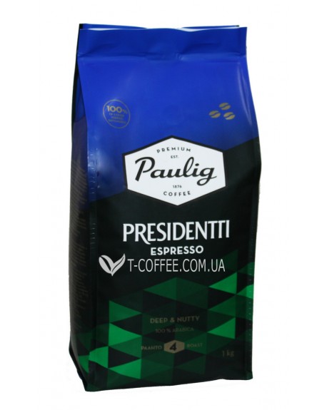 Кава PAULIG Presidentti Espresso зернова 1 кг (6411300169337)