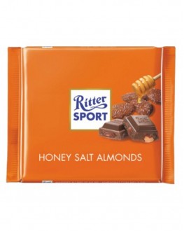Шоколад RITTER SPORT Honey Salt Almonds Молочний Мед Сіль Мигдаль 100 г