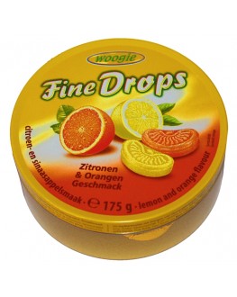 Льодяники FINE DROPS Zitronen Orangen Geschmack Лимон Апельсин 175 г (9002859093173)
