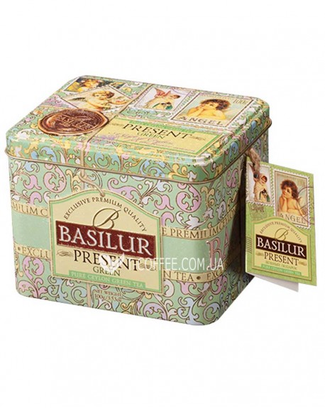 Чай BASILUR Green Caddy Зеленый Подарок - Праздничная 100 г ж/б (4792252100183)