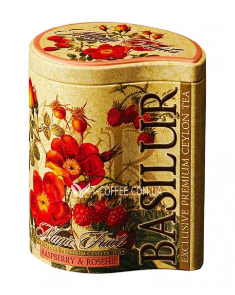 Чай BASILUR Raspberry Rosehip Малина Шипшина - Чарівні Фрукти 100 г ж/б (4792252100626)