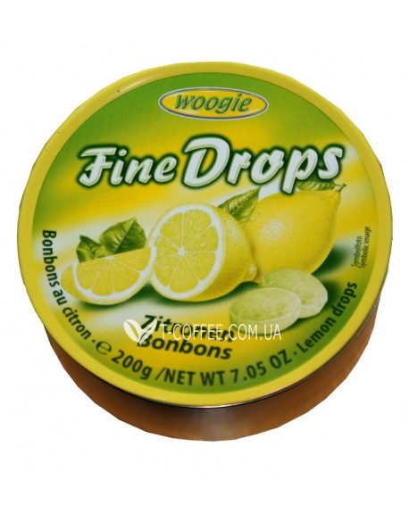 Льодяники FINE DROPS Zitronen Bonbons Лимон 200 г (9002859055591)