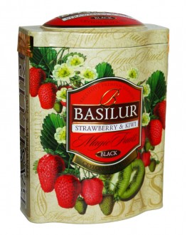 Чай BASILUR Strawberry Kiwi Полуниця Ківі - Чарівні Фрукти 100 г ж/б (4792252100602)