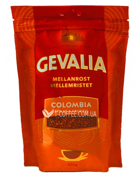 Кава GEVALIA Mellan Rost Colombia розчинна 200 г економ. пак. (8711000538081)