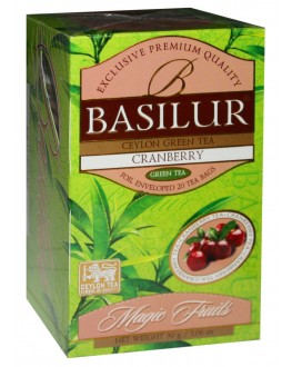 Чай BASILUR Cranberry Журавлина Зелений - Чарівні Фрукти 20 х 1,5 г (4792252935570)