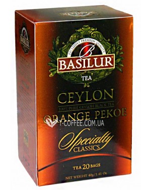 Чай BASILUR Ceylon Orange Pekoe Цейлонський Оранж Пеко - Обрана Класика 20 х 2 г (4792252001053) фото