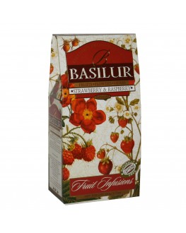 Чай BASILUR Strawberry Raspberry Полуниця Малина - Фруктові Коктейлі 100 г к/п (4792252923904)