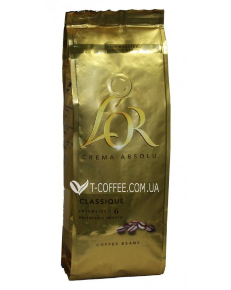 Кава L'OR Crema Absolu Classique зернова 200 г