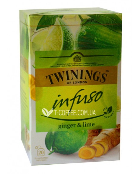 Чай TWININGS Infuso Ginger Lime Імбир Лайм 20 х 1,5 г (070177177652)