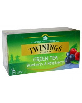 Чай TWININGS Green Tea Blueberry Raspberry Зелений Чорниця Малина 25 х 1,6 г (070177173371)