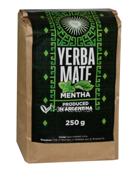Мате Yerba Mate Mentha М'ята етнічний чай 250 г к/п