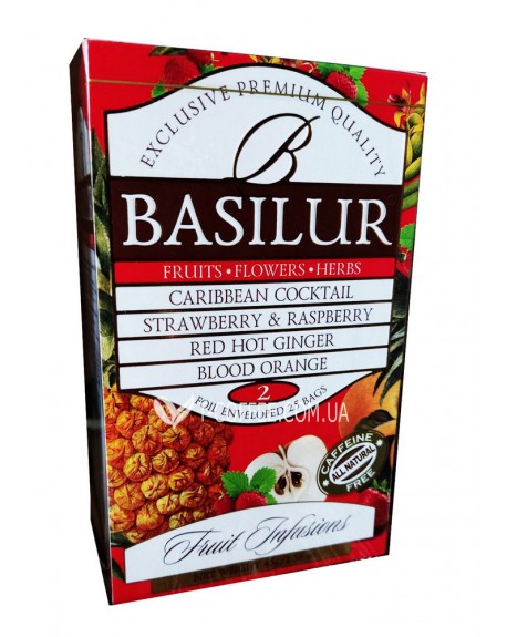 Чай BASILUR Fruit Infusions Assorted 2 - Фруктові Коктейлі Асорті 25 х 1,8 г (4792252936324)