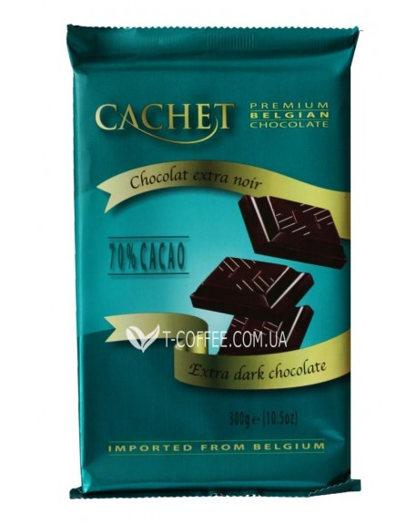 Шоколад CACHET Extra Dark Chocolate Екстра Чорний 70% какао 300 г