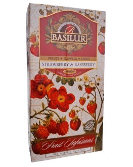 Чай BASILUR Strawberry Raspberry Полуниця Малина - Фруктові Коктейлі 25 х 2 г (4792252940864)