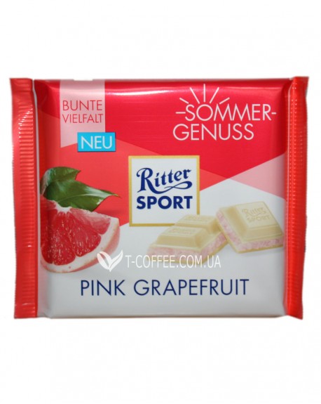 Шоколад RITTER SPORT Pink Grapefruit Білий Рожевий Грейпфрут 100 г