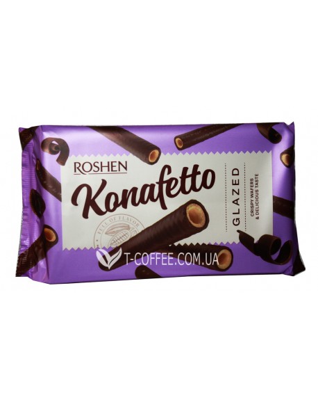 Вафельні трубочки ROSHEN Konafetto Glazed глазуровані 120 г (4823077631870)