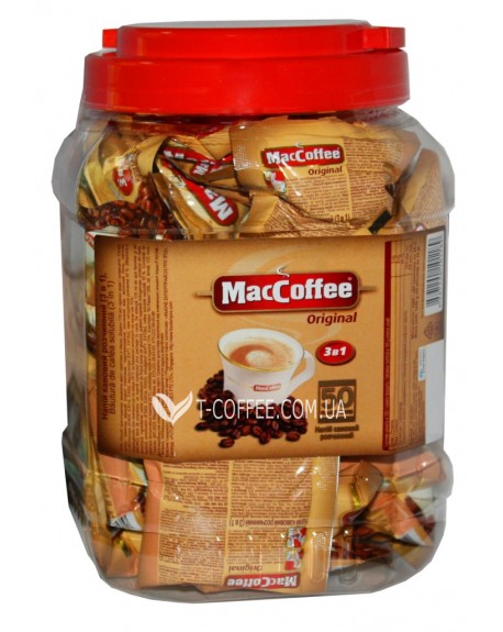 Кава MACCOFFEE 3в1 Original Оригінал розчинна 50 х 20 г  п/б (8887290101189)
