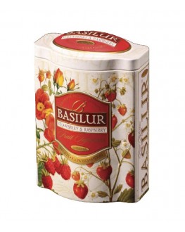Чай BASILUR Strawberry Raspberry Полуниця Малина - Фруктові Коктейлі 100 г ж/б (4792252918054)