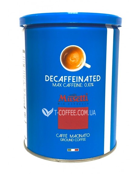 Кава MUSETTI Decaffeinated без кофеїну мелена 250 г ж/б