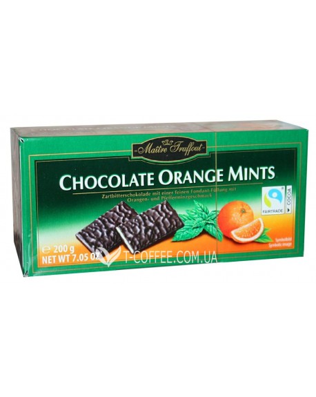 Шоколад MAITRE TRUFFOUT Chocolate Orange Mints Апельсин М'ята 200 г (9002859067570)