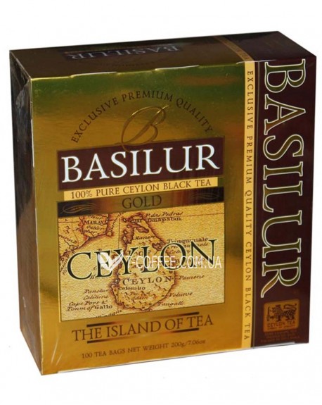 Чай BASILUR Gold Золотий - Чайний Острів 100 х 2 г (4792252925939)