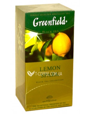 Чай GREENFIELD Lemon Spark Чорний з Лимоном 25 х 1,5 г (4823096802282) фото