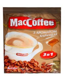Кава MACCOFFEE 3в1 Caramel Карамель розчинна 20 х 18 г економ.пак. (8887290109895)