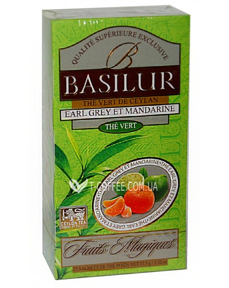 Чай BASILUR Earl Grey Mandarin Ерл Грей Мандарин - Чарівні Фрукти 25 х 1,5 г (4792252934559)