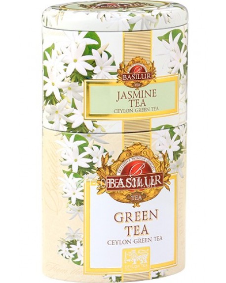 Чай BASILUR Jasmine Tea Green Tea Жасминовий Зелений - Квіти і Фрукти Цейлону 100 г ж/б (4792252940703)