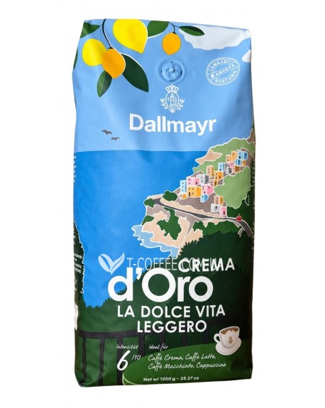 Кофе DALLMAYR Crema d'Oro La Dolce Vita Leggero в зернах, 1 кг (4008167002727)